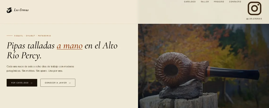 Sitio de Los Crovas, pipas artesanales